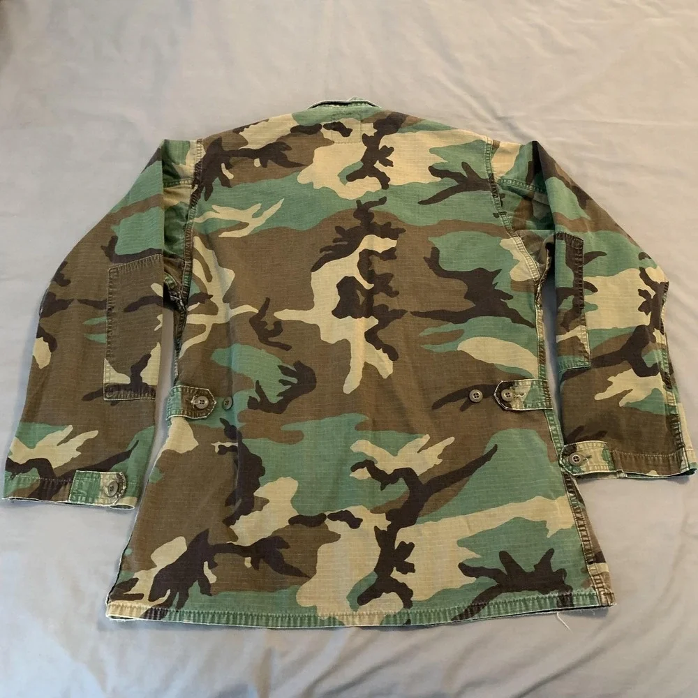 Vintage American Apparel Jacket Mens Medium Tall Green Camo Hot Weather BDU 90s